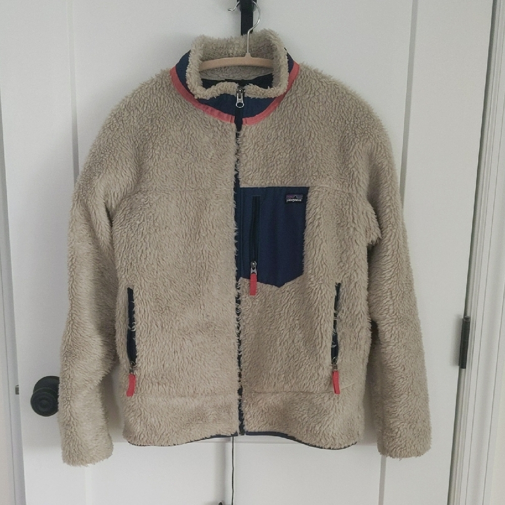 Patagonia Kids Fleece Jacket - Cream and Navy